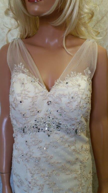 sheer lace wedding gown